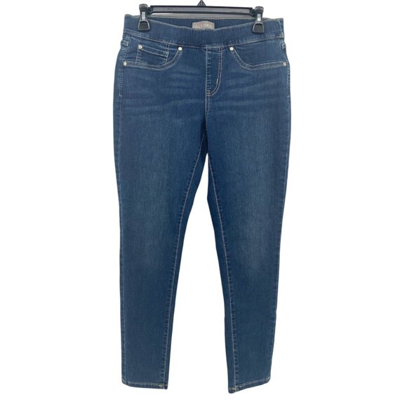 Falls Creek skinny Fit Jeggins Medium Wash Blue Elastic Waist Pull on size 8 - Picture 1 of 5